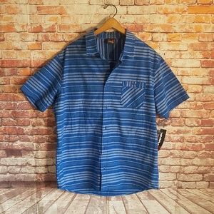 Nwt Tony hawk striped button up polo shirt